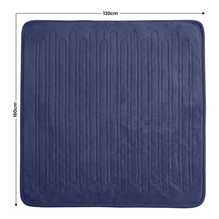 Laura Hill Electric Heated Blanket Throw Soft Coral Fleece w/ 9 Heat Settings - Blue image 3