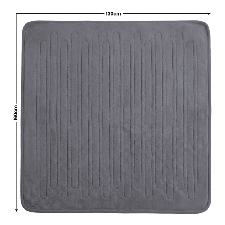 Laura Hill Electric Heated Blanket Throw Soft Coral Fleece w/ 9 Heat Settings - Grey image 3