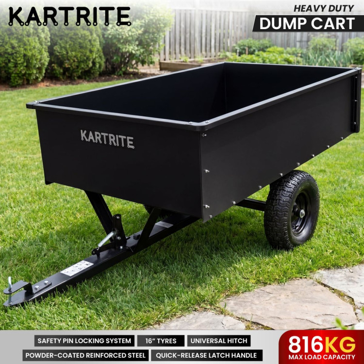 Kartrite 816kg Heavy-Duty Steel Dump Cart with Quick-Release Dumping Handle image 13