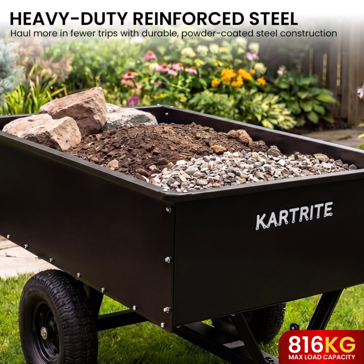 Kartrite 816kg Heavy-Duty Steel Dump Cart with Quick-Release Dumping Handle image 11