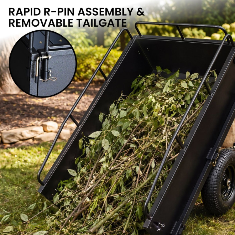 Kartrite 430kg Heavy-Duty Steel Dump Cart with Foot Pedal Dumping System image 10