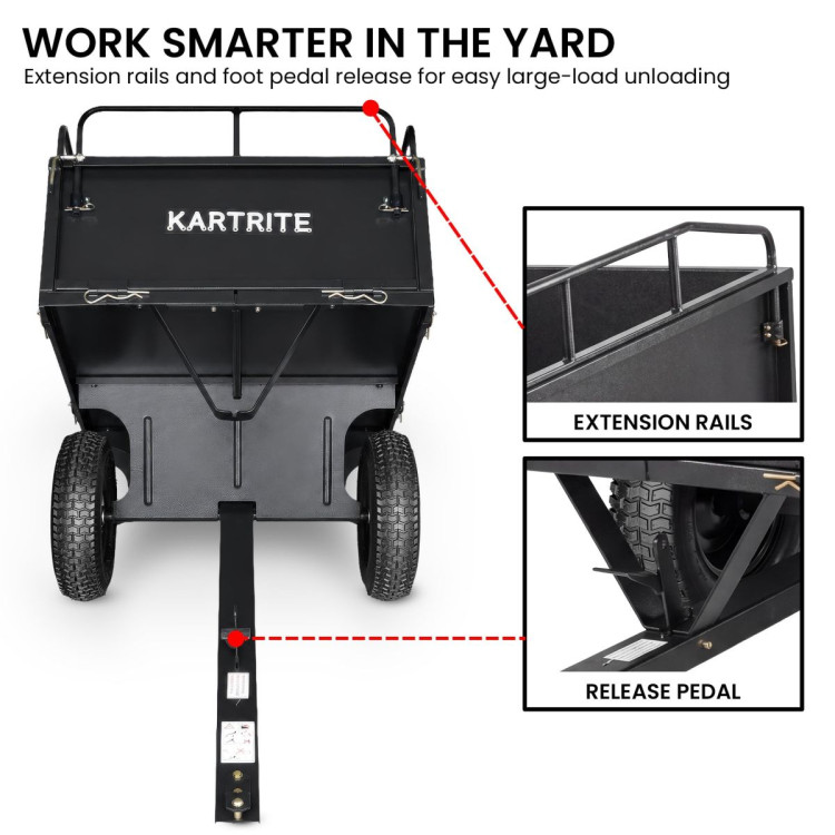 Kartrite 430kg Heavy-Duty Steel Dump Cart with Foot Pedal Dumping System image 5