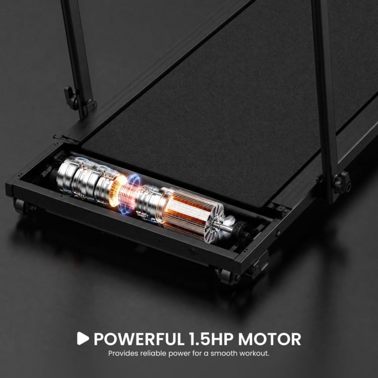 Powertrain K300 Black Foldable 2-in-1 Under Desk Walking Pad Treadmill 1.5HP 10km/h Incline Home Running Machine image 9