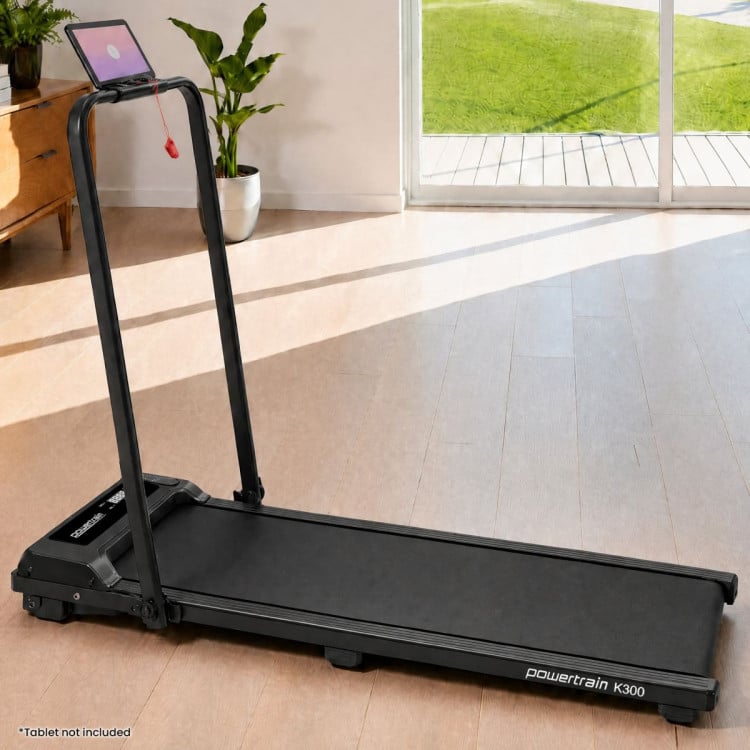 Powertrain K300 Black Foldable 2-in-1 Under Desk Walking Pad Treadmill 1.5HP 10km/h Incline Home Running Machine image 13
