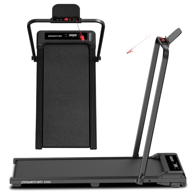 Powertrain K300 Black Foldable 2-in-1 Under Desk Walking Pad Treadmill 1.5HP 10km/h Incline Home Running Machine image 15