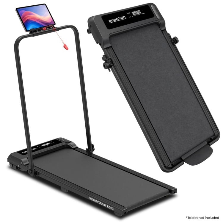 Powertrain K300 Black Foldable 2-in-1 Under Desk Walking Pad Treadmill 1.5HP 10km/h Incline Home Running Machine image 17
