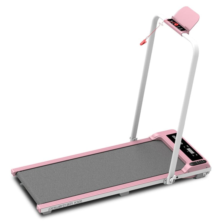 Powertrain K300 Pink Foldable 2-in-1 Under Desk Walking Pad Treadmill 1.5HP 10km/h Incline Home Running Machine image 4