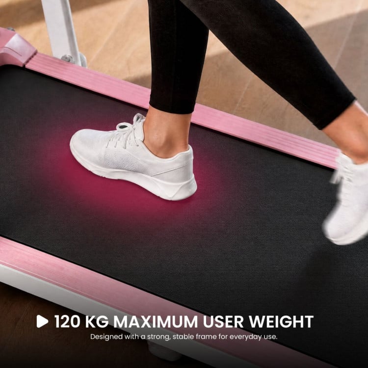 Powertrain K300 Pink Foldable 2-in-1 Under Desk Walking Pad Treadmill 1.5HP 10km/h Incline Home Running Machine image 6