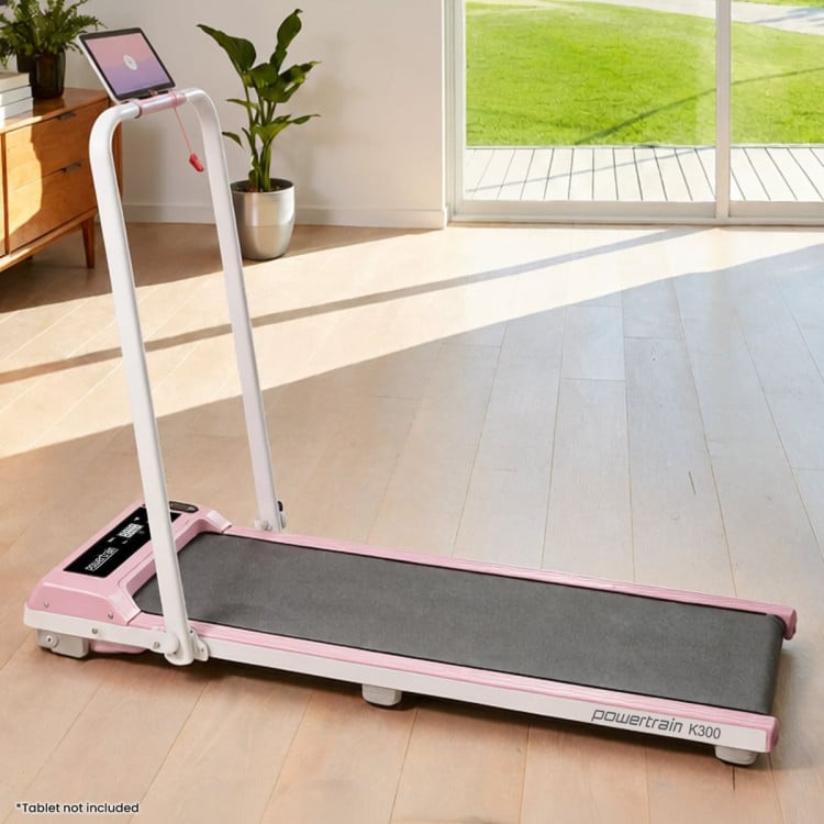 Powertrain K300 Pink Foldable 2-in-1 Under Desk Walking Pad Treadmill 1.5HP 10km/h Incline Home Running Machine image 13