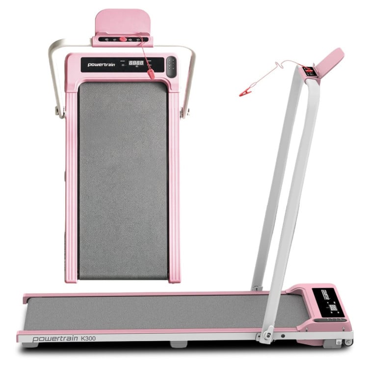Powertrain K300 Pink Foldable 2-in-1 Under Desk Walking Pad Treadmill 1.5HP 10km/h Incline Home Running Machine image 15