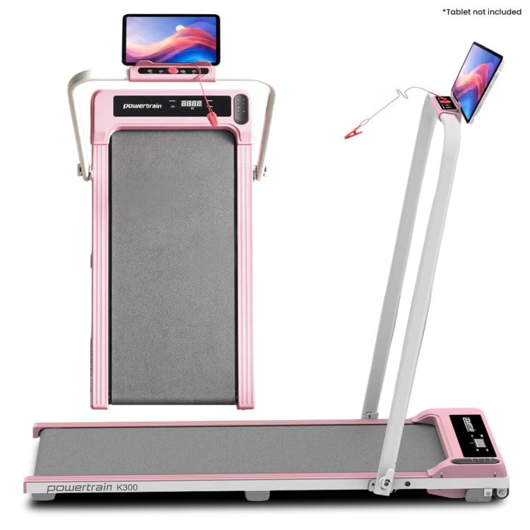 Powertrain K300 Pink Foldable 2-in-1 Under Desk Walking Pad Treadmill 1.5HP 10km/h Incline Home Running Machine image 16