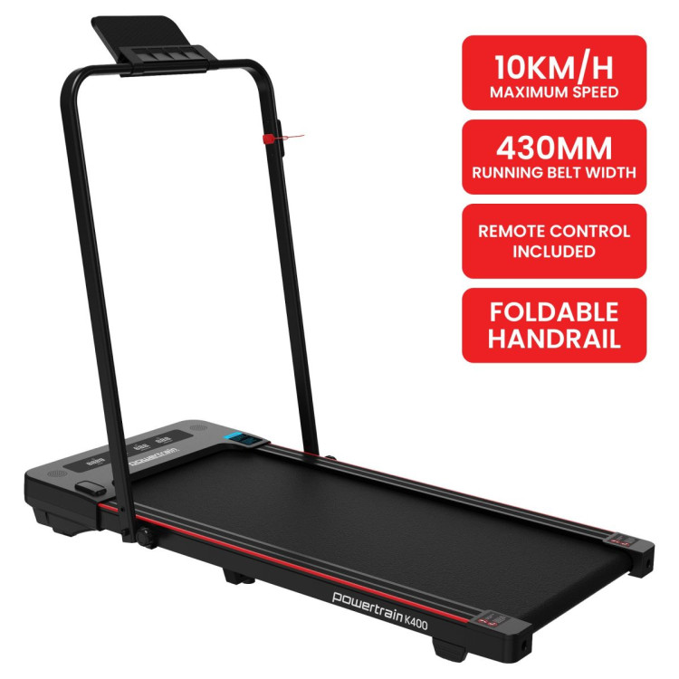 Powertrain K400 Electric Under Desk Treadmill Walking Pad Foldable Handrail image 3
