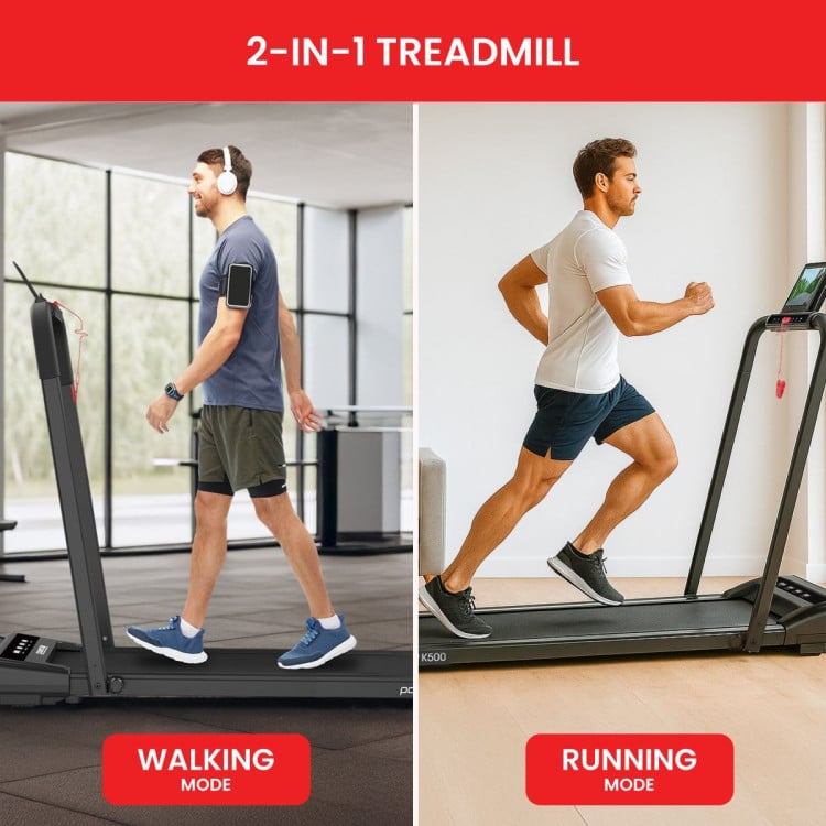 Powertrain K500 2-in-1 Foldable Walking Pad Treadmill with Remote Control image 9