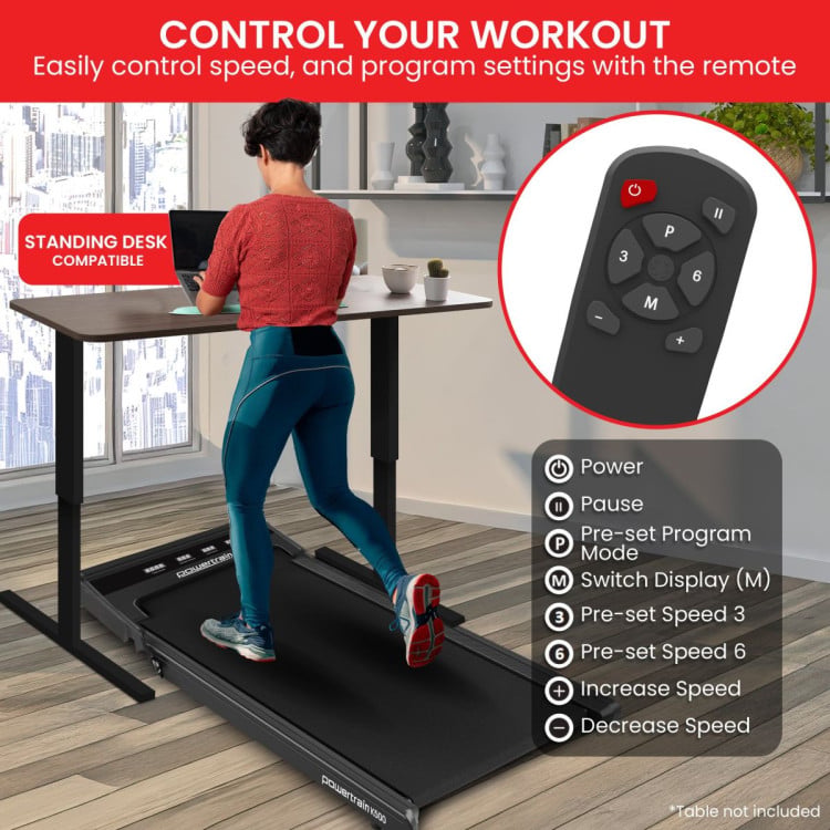 Powertrain K500 2-in-1 Foldable Walking Pad Treadmill with Remote Control image 10
