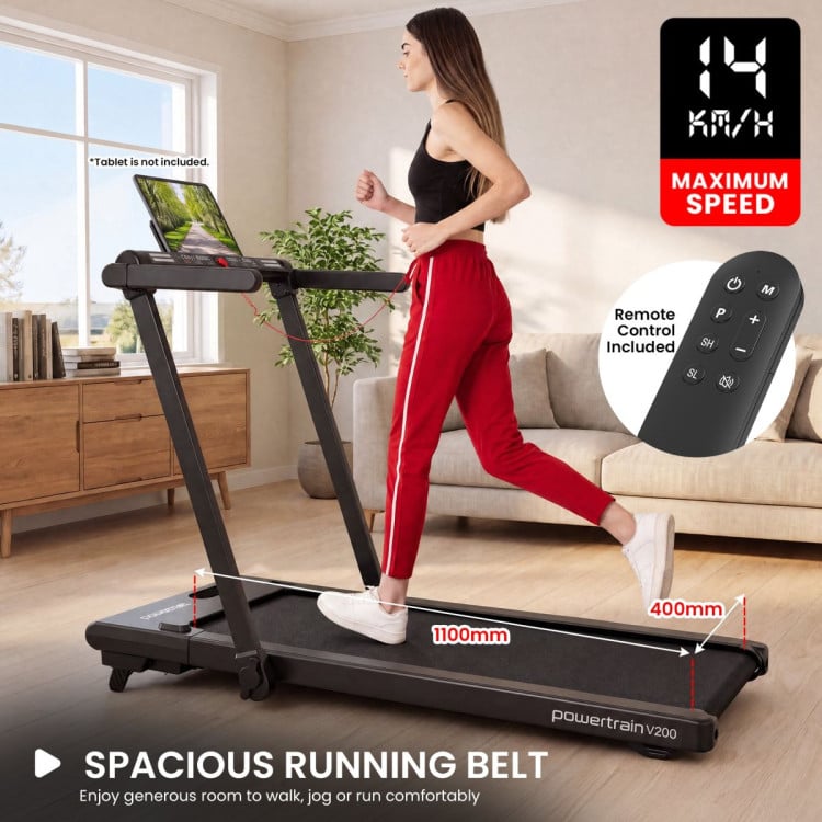 Powertrain V200 3.0HP 2-in-1 Foldable Electric Walking Pad 14kph Under Desk Running Machine Home Gym image 5