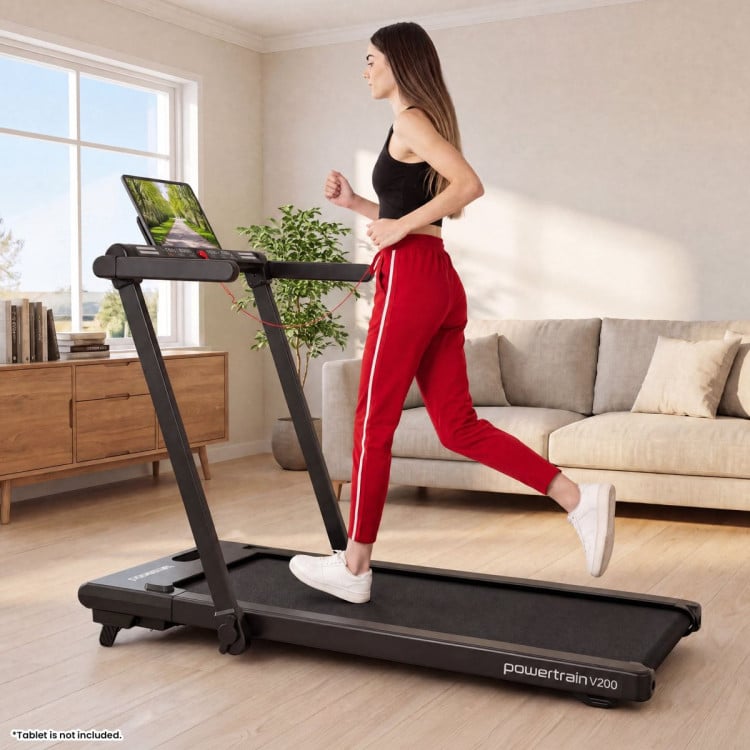 Powertrain V200 3.0HP 2-in-1 Foldable Electric Walking Pad 14kph Under Desk Running Machine Home Gym image 12