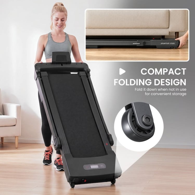 Powertrain V300 3.0HP Foldable 2-in-1 Walking Pad Treadmill with Auto Incline 14km/h Under Desk Running Machine image 9