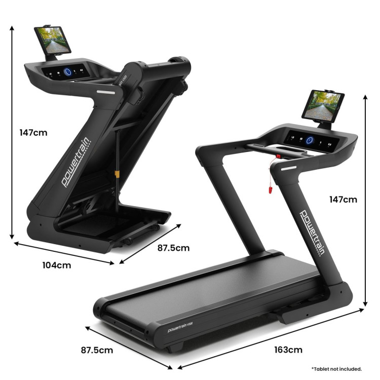 Powertrain V500 3HP Foldable Treadmill with Automatic Incline & Bluetooth Cardio Exercise image 3