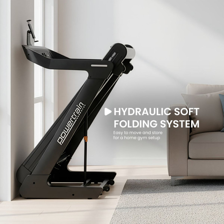 Powertrain V500 3HP Foldable Treadmill with Automatic Incline & Bluetooth Cardio Exercise image 11