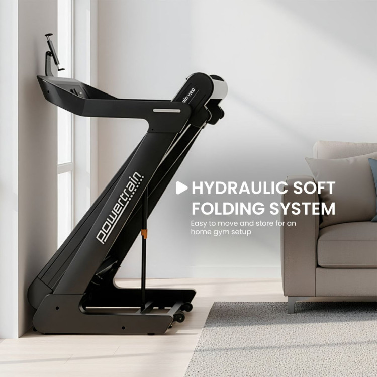 Powertrain V500 3HP Foldable Treadmill Electric Running Machine 20kmph Auto Incline Bluetooth Home Gym Cardio 130kg image 13