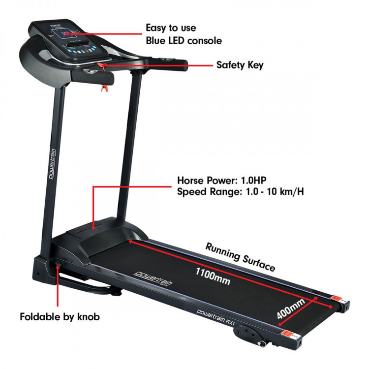 PowerTrain Treadmill MX1 Cardio Running Exercise Fitness Home Gym image 9