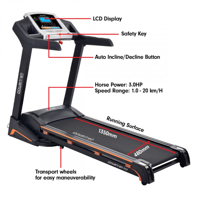 PowerTrain Treadmill MX2 Cardio Running Exercise Fitness Home Gym image 8