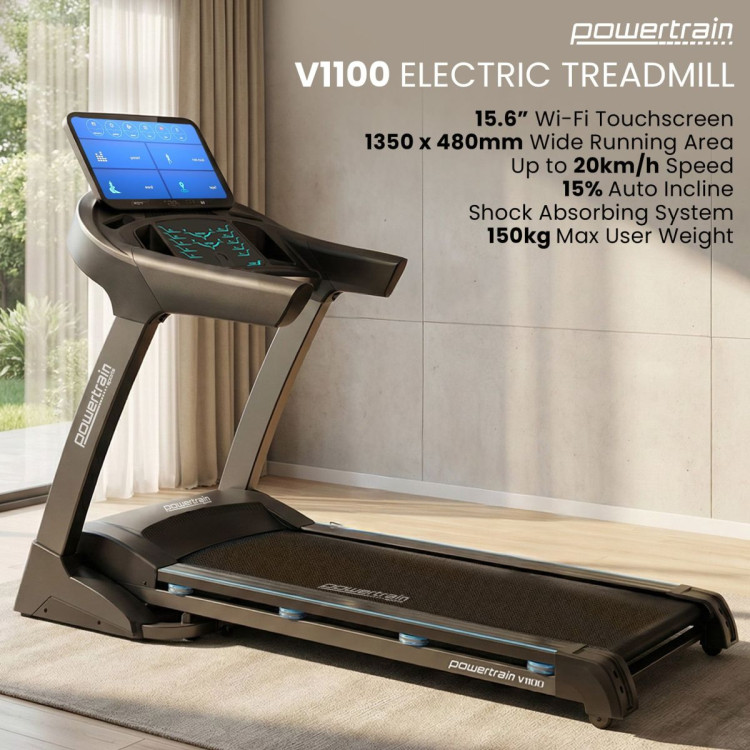 Powertrain V1100 Treadmill with Wifi Touch Screen & Incline image 19