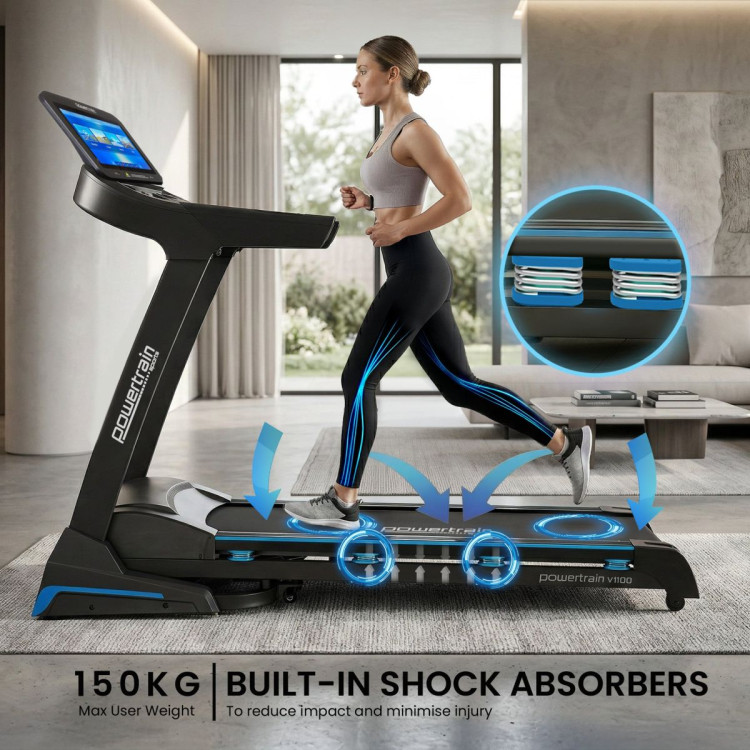 Powertrain V1100 Treadmill with Wifi Touch Screen & Incline image 7