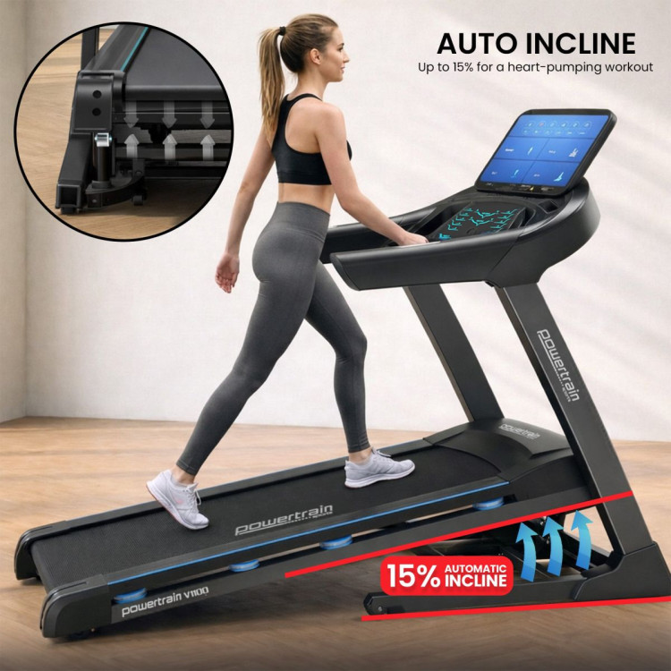 Powertrain V1100 Treadmill with Wifi Touch Screen & Incline image 15