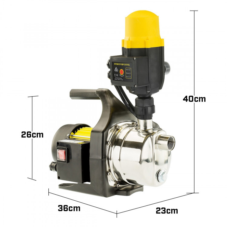 1400w Automatic stainless electric water pump - Yellow image 9