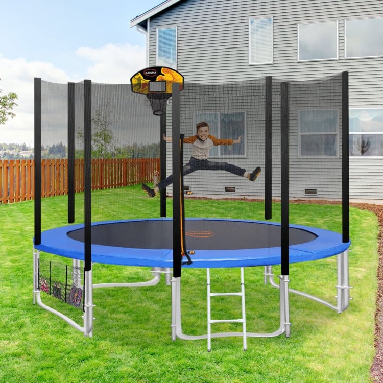 Kahuna Blizzard 10 ft Trampoline with Basketball Set Blue image 13