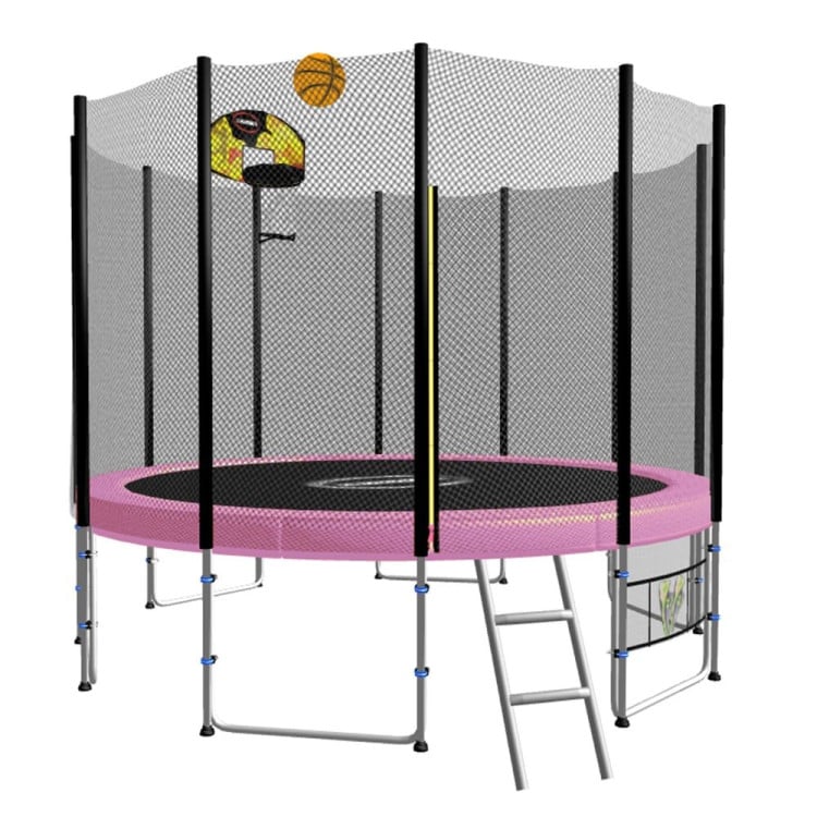 Kahuna Blizzard 10 ft Trampoline with Basketball Set Pink