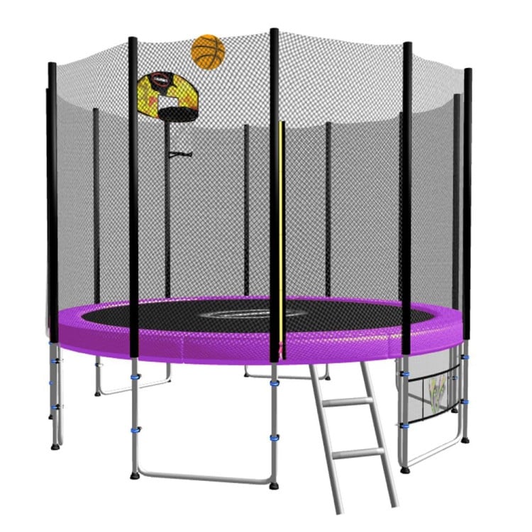 Kahuna Blizzard 10ft Trampoline with Basketball set Purple