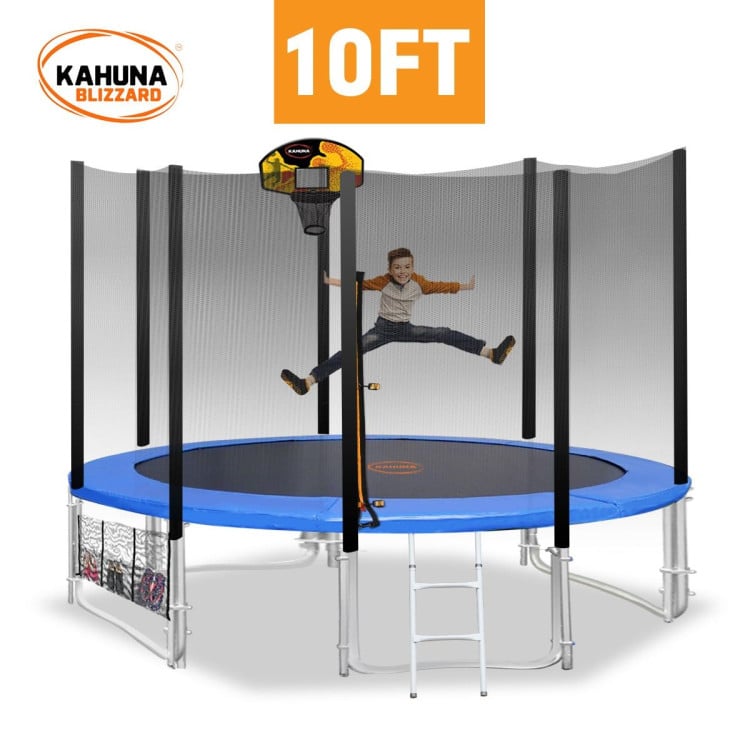 Kahuna Blizzard 10 ft Trampoline with Basketball Set Blue image 11