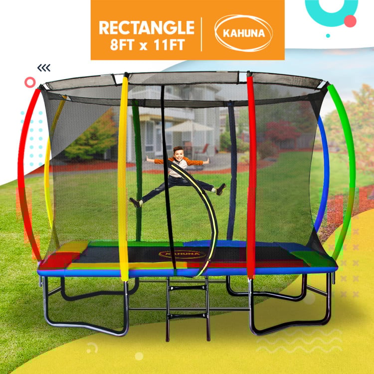 Kahuna 8 ft x 11 ft Rectangular Trampoline Rainbow Outdoor image 4