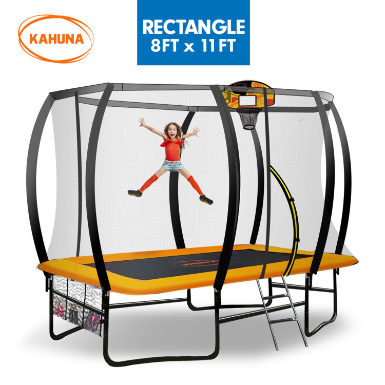 Kahuna Trampoline 8 ft x 11 ft Rectangular with Basketball Set image 17