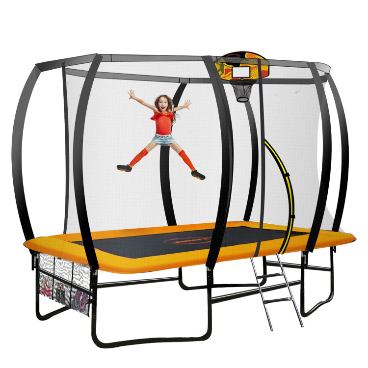 Kahuna Trampoline 8 ft x 11 ft Rectangular with Basketball Set image 4