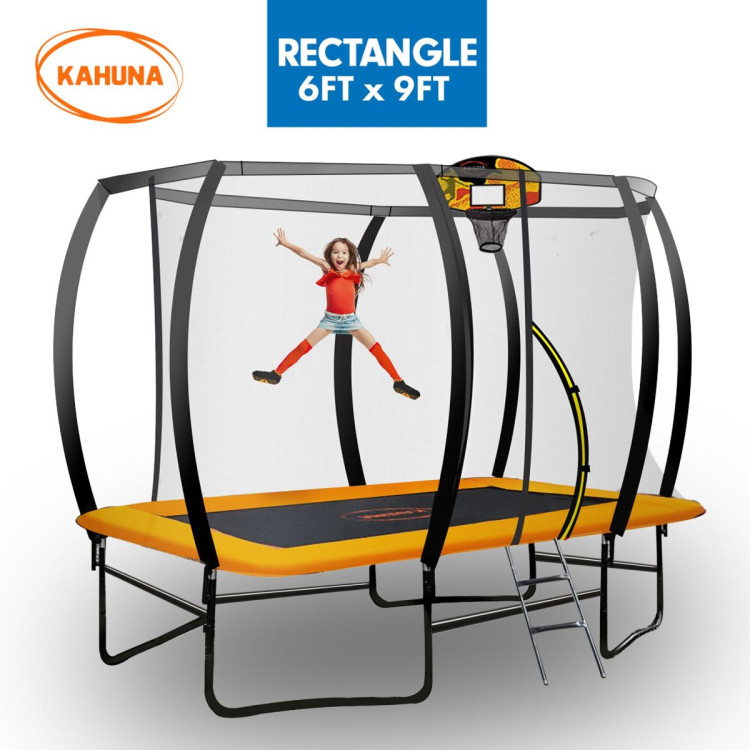 Kahuna 6 ft x 9 ft Rectangular Outdoor Trampoline - Orange image 14