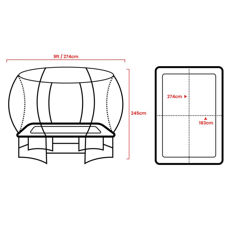 Kahuna 6 ft x 9 ft Rectangular Outdoor Trampoline with Basketball Set - Orange image 3