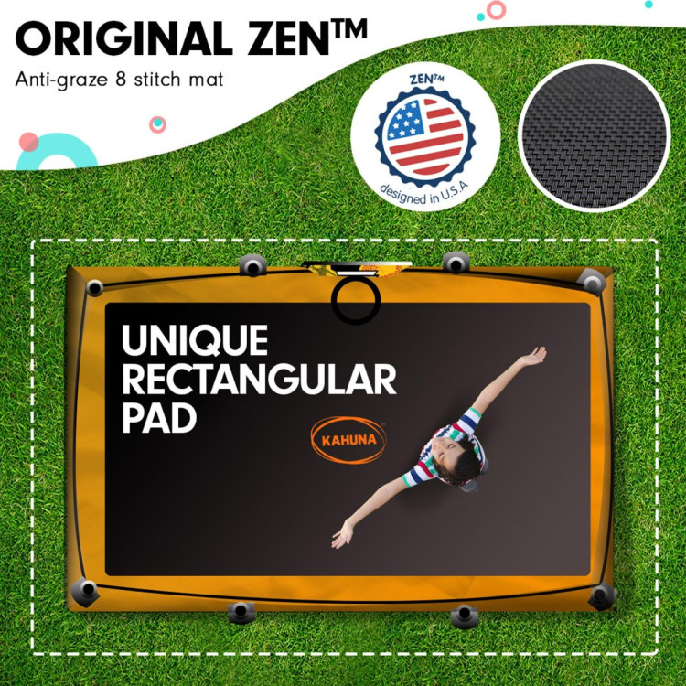 Kahuna 6 ft x 9 ft Rectangular Outdoor Trampoline with Basketball Set - Orange image 6