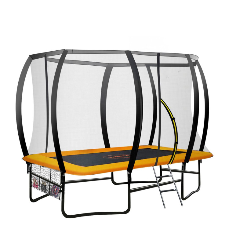 Kahuna 6 ft x 9 ft Rectangular Outdoor Trampoline with LED Basketball Set - Orange image 6