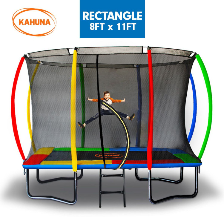 Kahuna Trampoline 8 ft x 11 ft Outdoor Rectangular Rainbow image 2