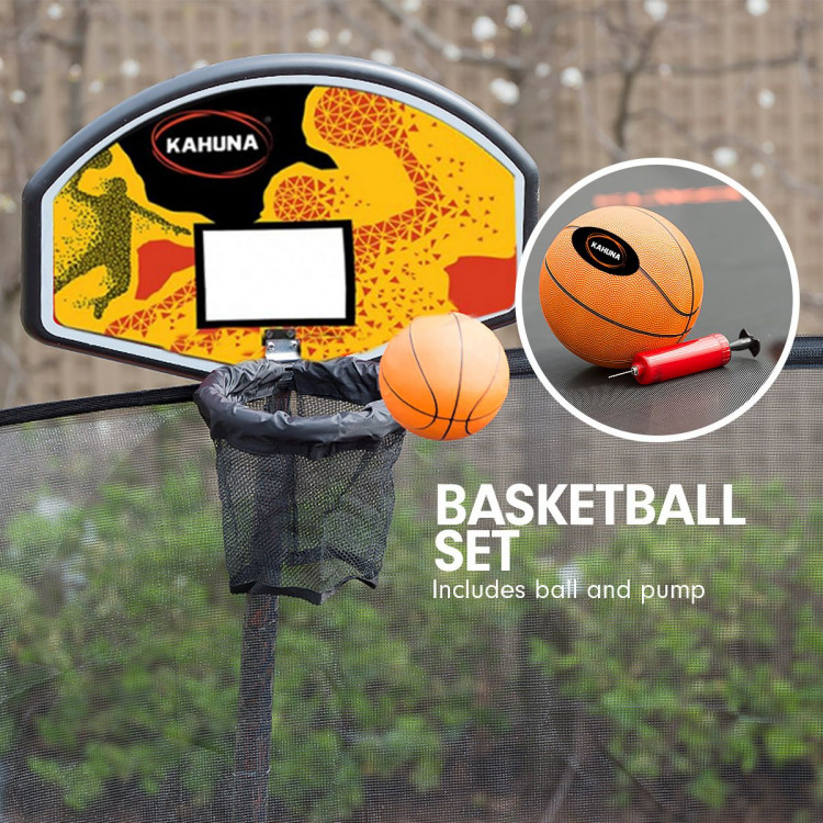 Kahuna Trampoline 8 ft x 11 ft Rectangular with Basketball Set image 11