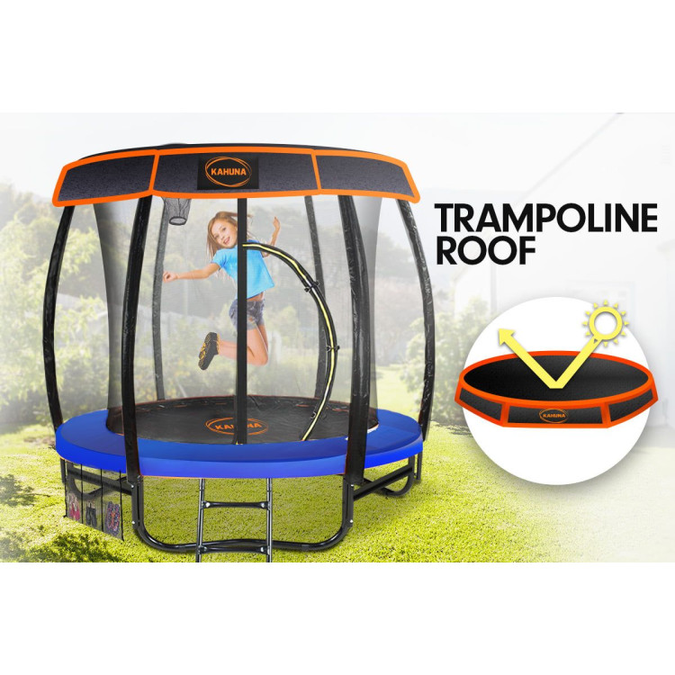 Kahuna Trampoline 6 ft with Basketball Set & Roof - Blue image 4