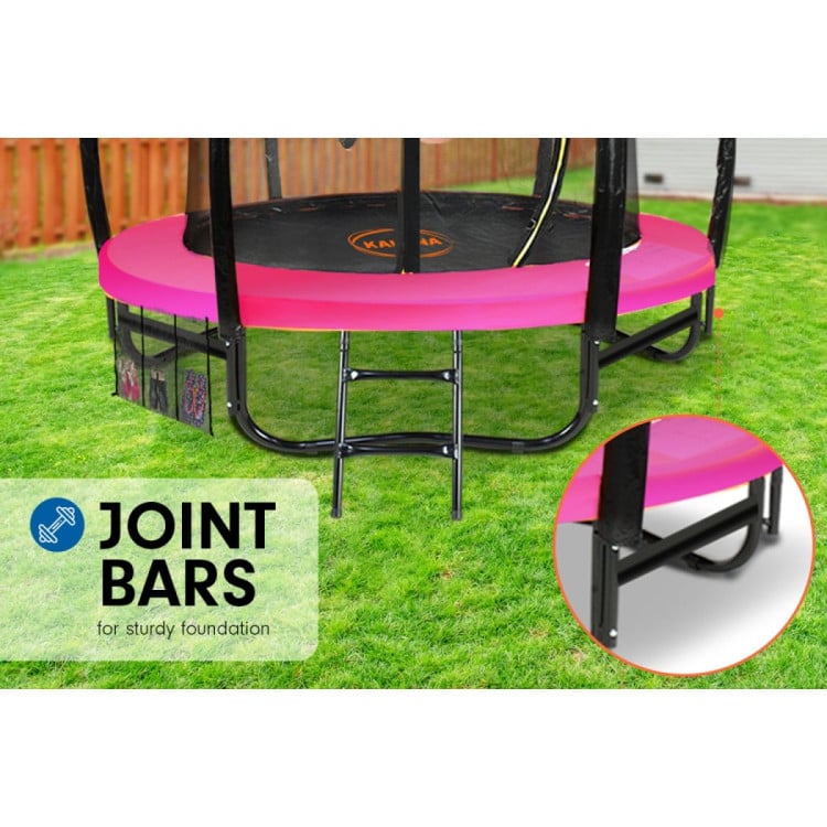 Kahuna Trampoline 8 ft with Basketball Set and Roof - Pink image 11