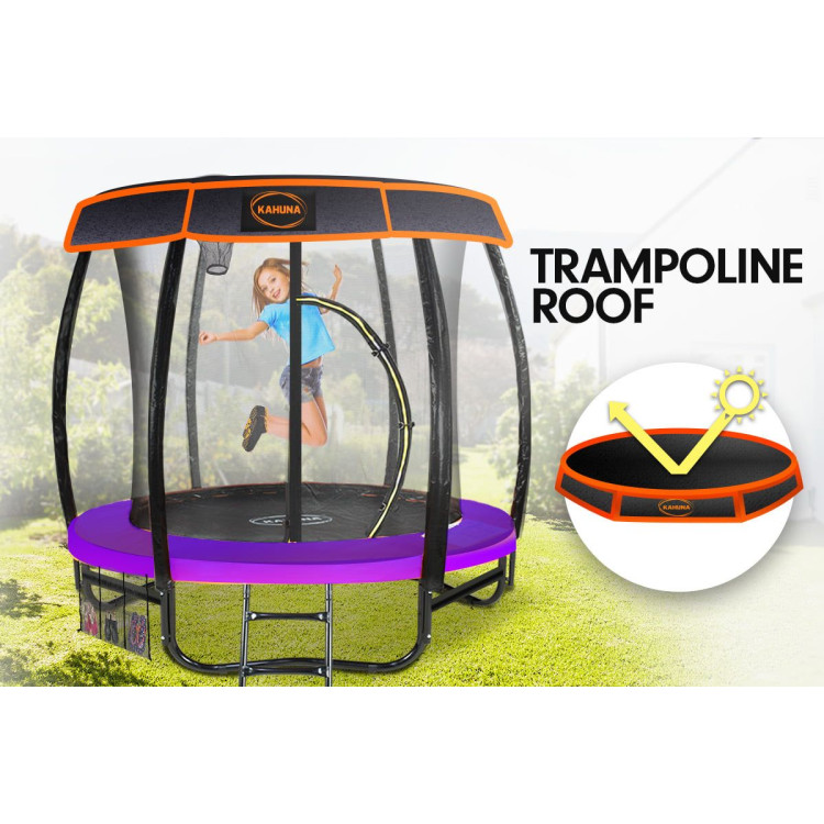 Kahuna Trampoline 6 ft with Basketball Set & Roof - Purple image 4
