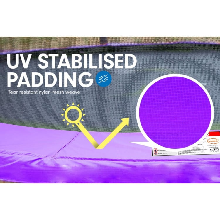 Kahuna 8 ft Round Trampoline Free Safety Net Pad Tidy -  Purple image 4