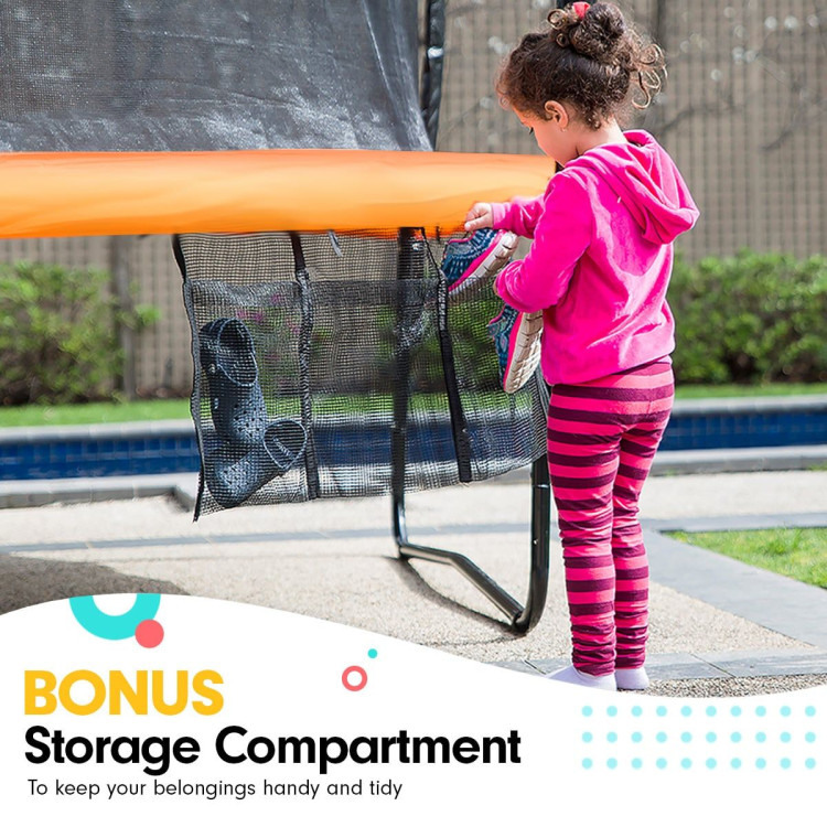 Kahuna Trampoline 6 ft with Basketball Set & Roof Cover - Orange image 7