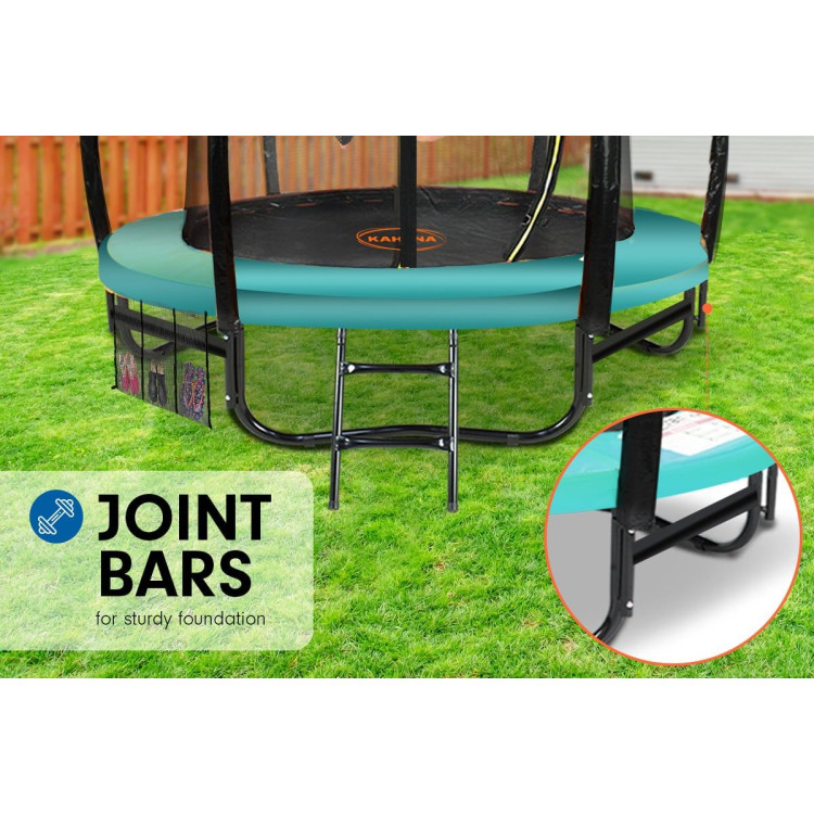 Kahuna Trampoline 10 ft with Basketball Set and Roof - Green image 10