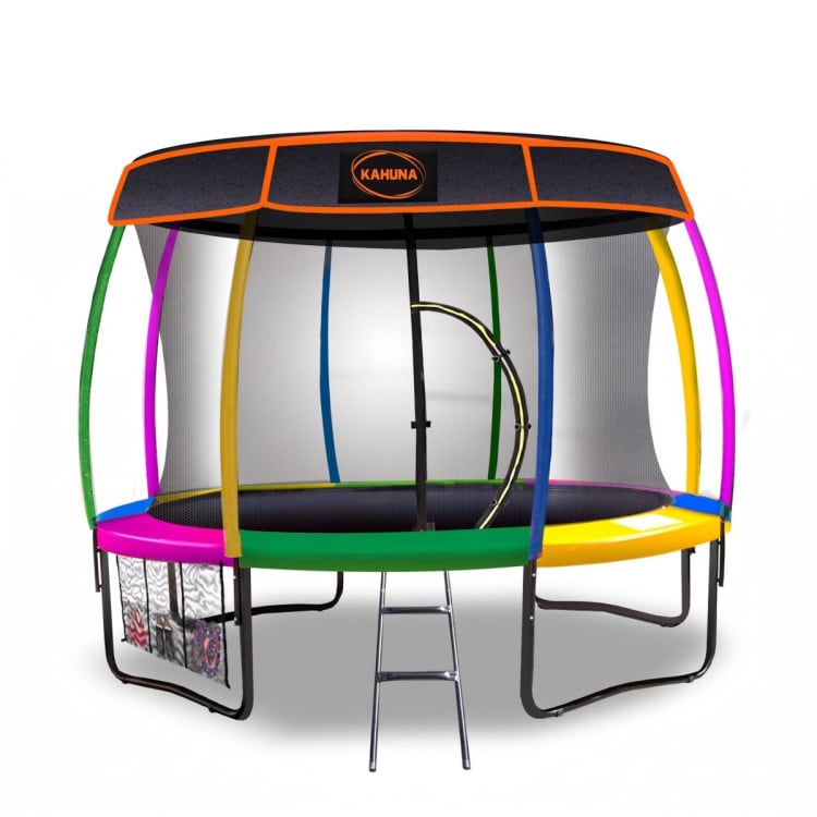 Kahuna Trampoline 8 ft with  Roof - Rainbow